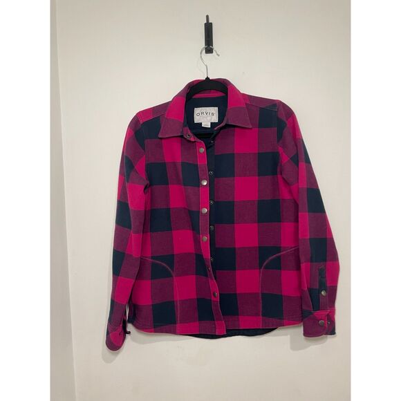 Orvis Teton Shirt Jacket S Flannel Face Fleece Lined Chore Field Buffalo Check S - Picture 1 of 6